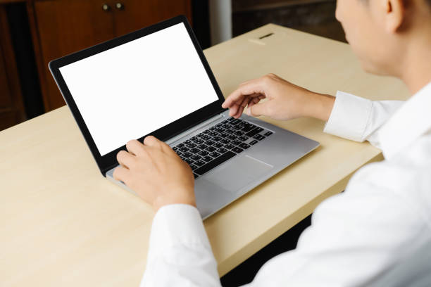 istock Business person worker uses a laptop computer. 1190950668