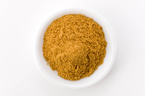 istock Cumin Powder in Small ceramic dish on White Background 1190951682