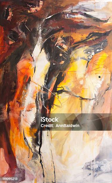 Colorful Abstract Expressionist Painted Background Stock Photo - Download Image Now - Abstract, Acrylic On Canvas, Acrylic Painting