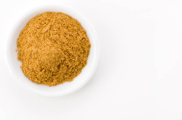istock Cumin Powder in Small ceramic dish on White Background 1190953383