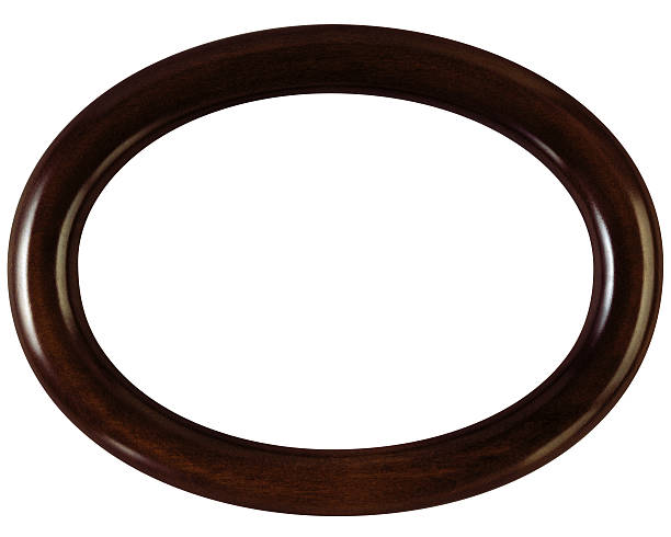 istock Oval wooden picture frame 119095504
