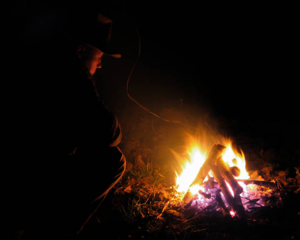 istock Wanderer at the night bonfire 1190960013