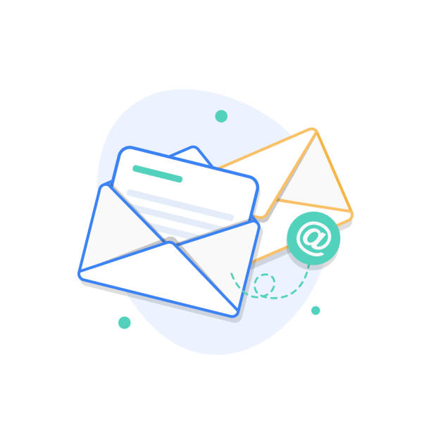 Email and messaging Email and messaging,Email marketing campaign writing email stock illustrations