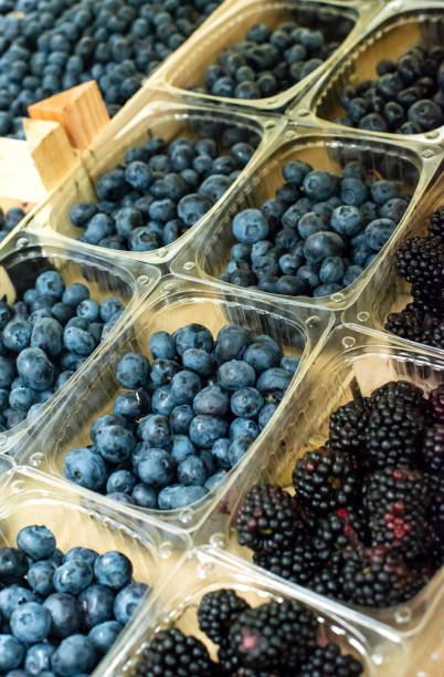 istock Blueberries on shelf in the market. 1190965337