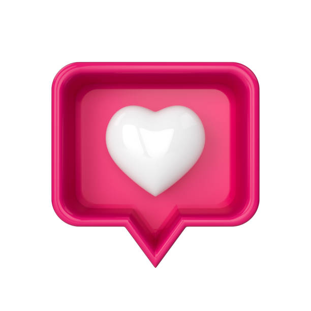 istock Like heart icon on a red pin isolated on white background. Neon Like symbol. 3d render 1190966425