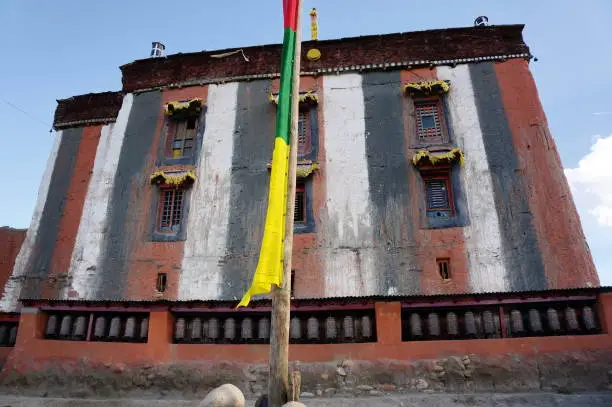 Photo of Facade of Tsarang Gompa (1395) - Sakya sect monastery.