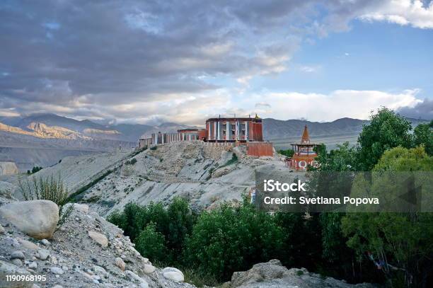 Tsarang Gompa Rises On A Hill A Monastery Of The Sakya Sect Built In 1395 Stock Photo - Download Image Now