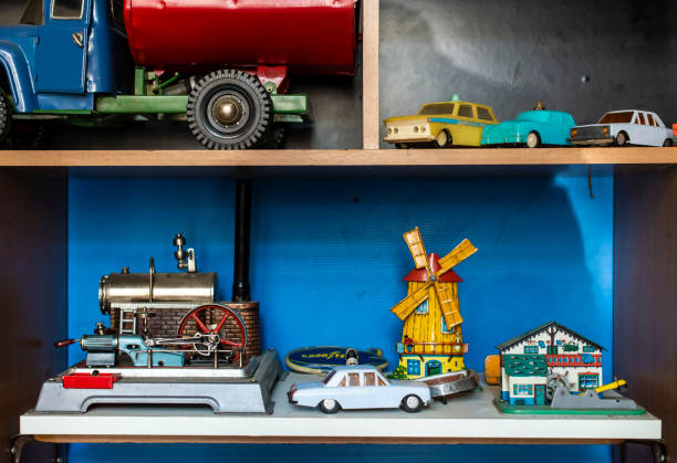 istock Old vintage toys on shelf. 1190968584