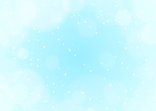 istock Snow falling on light blue color background illustration design.Bokeh style winter season design template for web,page,paper,cover paper,card,backdrop,decoration.Soft shiny silver white winter concept. 1190969181