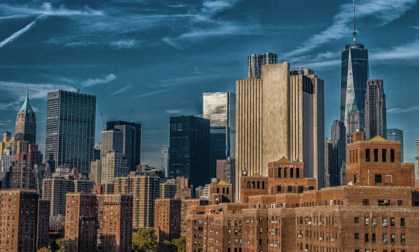 istock Sunset view of New York Skyline 1190970730