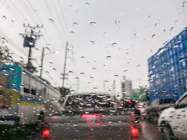 istock Blur background of the raindrop on the car windscreen. 1190970948