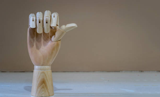 istock AI wood hand robot with free copy space for edit or text in background 1190977221