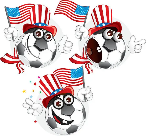 Vector illustration of American cartoon ball