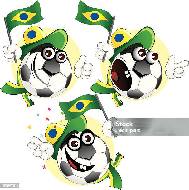 Brasilianische Cartoon Ball Stock Vektor Art und mehr Bilder von 2010 - 2010, Afrika, Bildkomposition und Technik