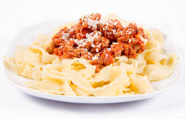 istock Reginette pasta with bolognese sauce 1190984107