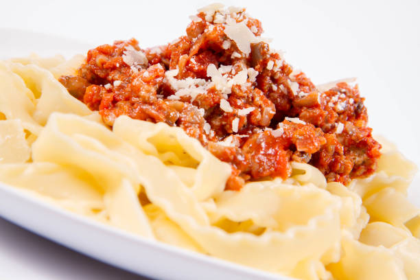 istock Reginette pasta with bolognese sauce 1190984109