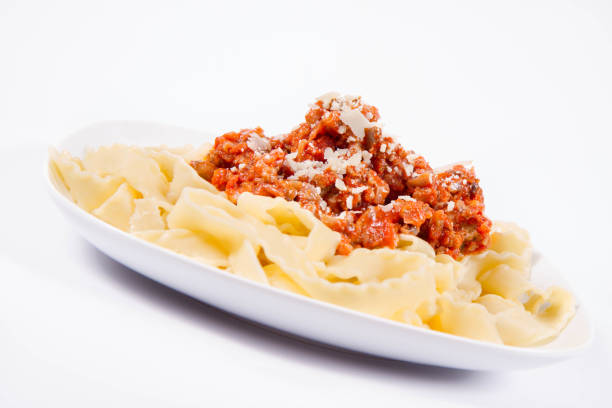 istock Reginette pasta with bolognese sauce 1190984117