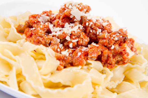 istock Reginette pasta with bolognese sauce 1190984124