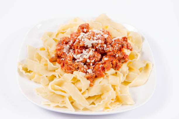 istock Reginette pasta with bolognese sauce 1190984128