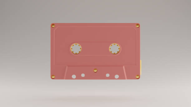 istock Pink and Gold Vintage Cassette Tape Front View 1190988173