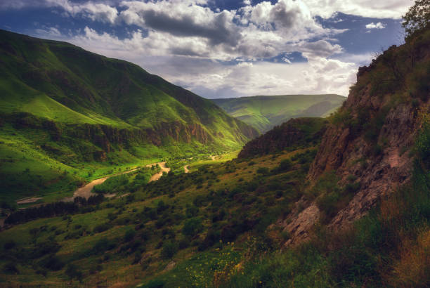 istock Spring valley in georgia, Caucasus mountains 1190989517