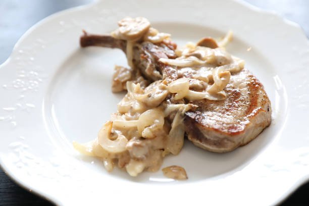 istock Pork chop with mushroom sauce 1190990305