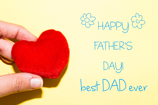 Fathers Day message with small red heart