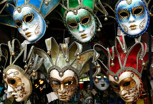 istock Colourful Venetian Carnival Masks on display 119099748