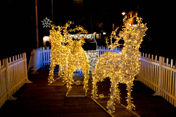 istock santa claus sled made of light 1190999999