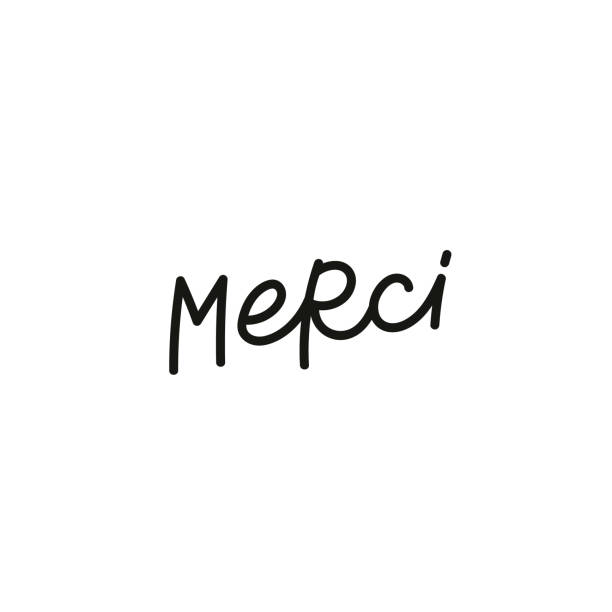 istock Merci French Thank you calligraphy quote lettering 1191000819