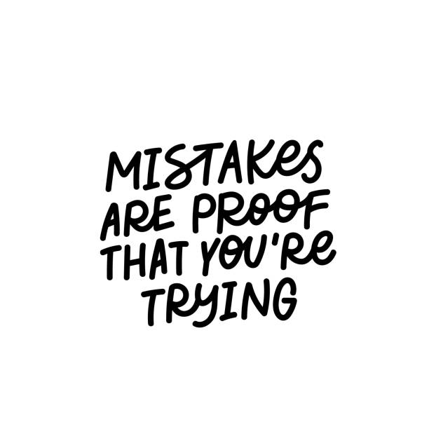 ilustrações de stock, clip art, desenhos animados e ícones de mistakes proof trying calligraphy quote lettering - proof of love