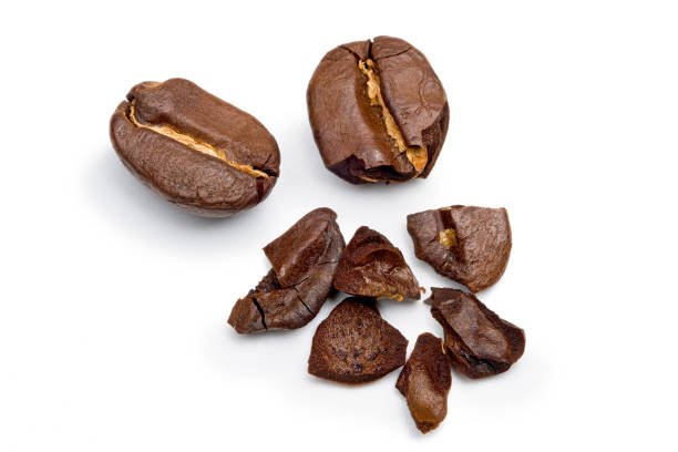 istock Roasted coffee beans scattered on white background. 1191003591