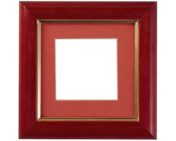 wooden picture frame stock photo