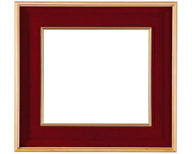 wooden picture frame stock photo