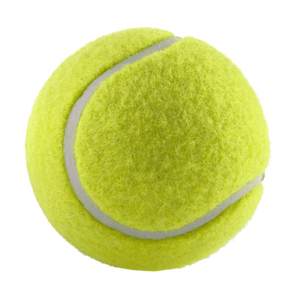 tennis ball isolated without shadow - photography - tennis court tennis ball racket imagens e fotografias de stock