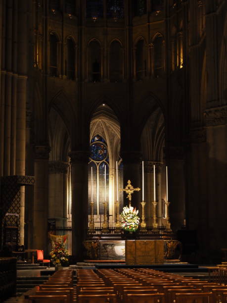 istock Nave, altar and bishop's throne in the Reims cathedral 1191013282
