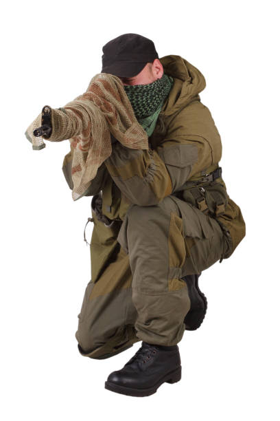 istock guerilla sniper with SVD rifle isolated on white background 1191022702