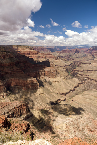 Helicopter flying over Grand Canyon West Rim - Arizona, USA