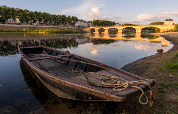 chateau de chinon, situato nella valle della loira (francia), è patrimonio mondiale dell'unesco. - loire valley foto e immagini stock