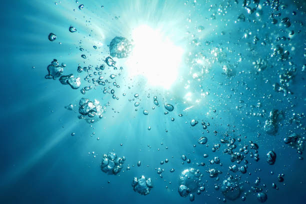 istock Underwater Air Bubbles with Sunlight. Underwater Background Air Bubbles 1191028526