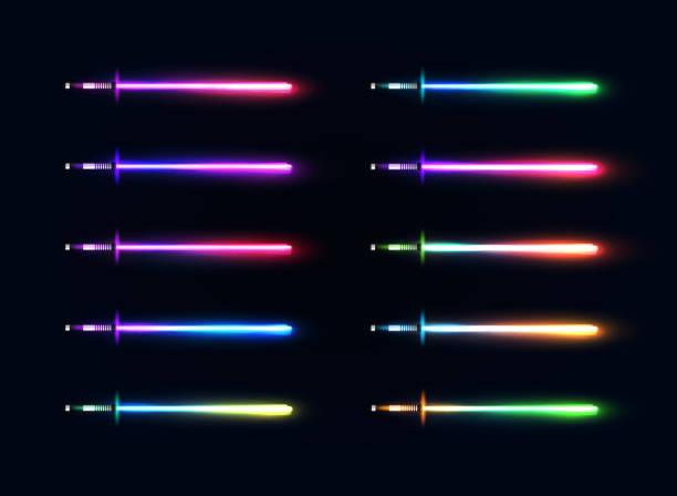 istock Neon light tubes set. Colorful glowing lines or borders collection isolated on dark blue background. Halogen or led light lamps elements pack for night party or game design. Color vector illustration. 1191029853