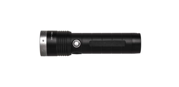 istock modern black metal flashlight isolated on white background 1191029894