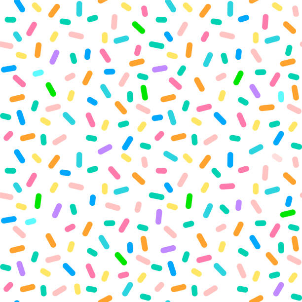 birthday cake sprinkles mix - seamless pattern in vector bright colorful seamless pattern of rounded sticks in vector. seamless. backgrounds pink scrapbook abstract stock illustrations
