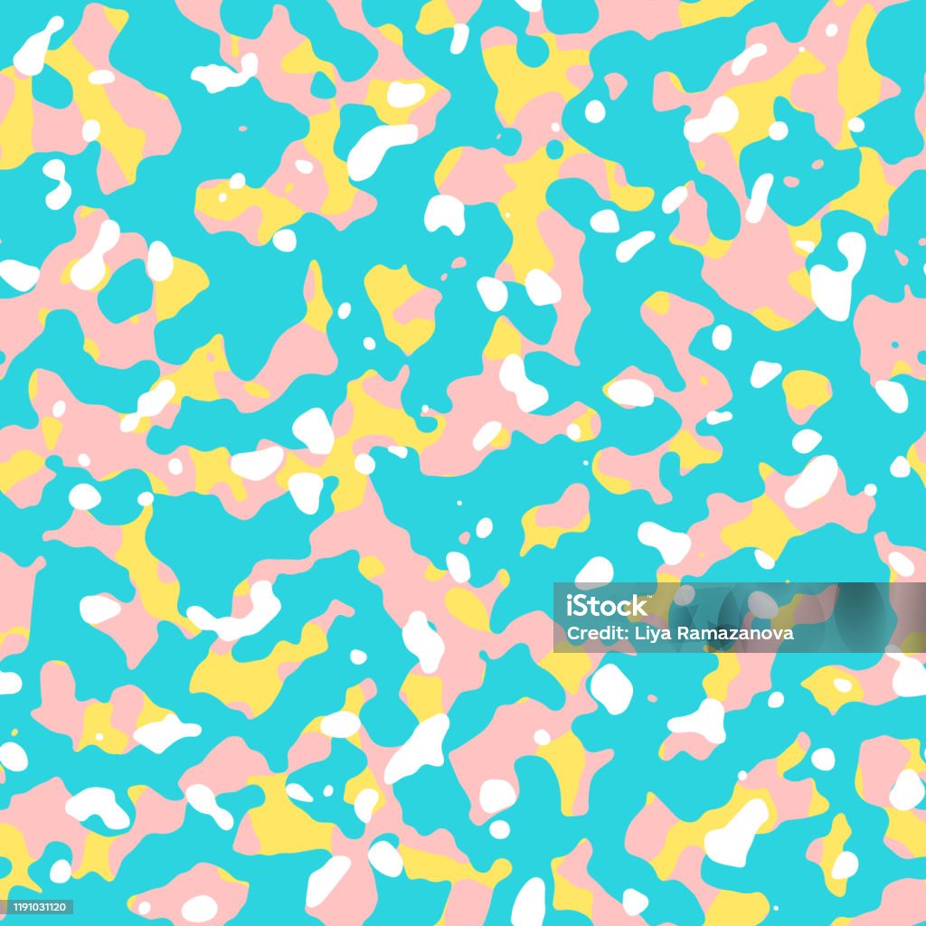 Seamless Abstract Bio Pattern Organic Forms And Pastel Colors Stock