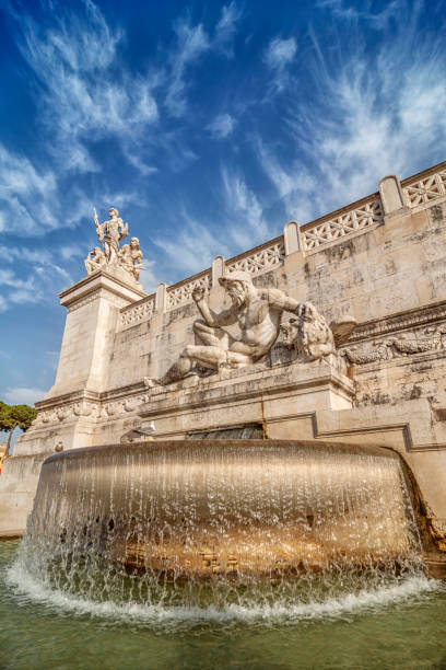 The Fountain of the Tyrrhenian Sea on the Altare della Patria (Altar of the Fatherland) in Rome, Italy