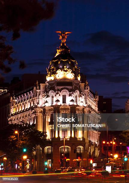 Metropolis Building In Gran Via Madrid Stock Photo - Download Image Now - Architecture, Building Exterior, Capital Cities