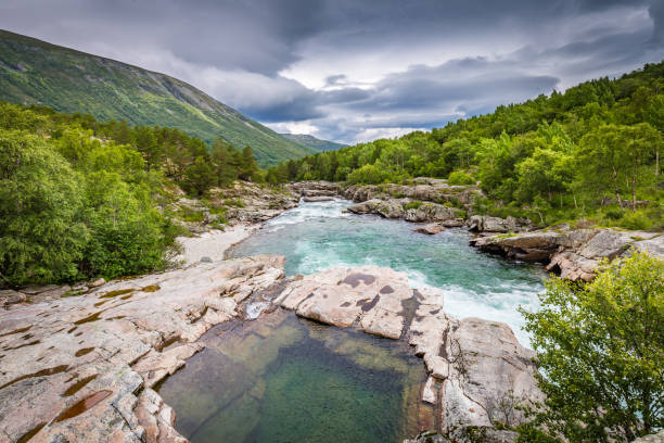 Oppdal, Trondelag in Norway Magalaupet gorge of river Driva in Oppdal municipality in Trondelag, Norway, Scandinavia oppdal stock pictures, royalty-free photos & images