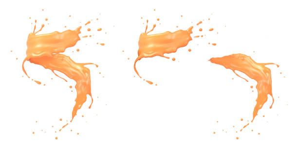 istock Orange juice splash spiral on white background with clipping path,3d rendering 1191038561