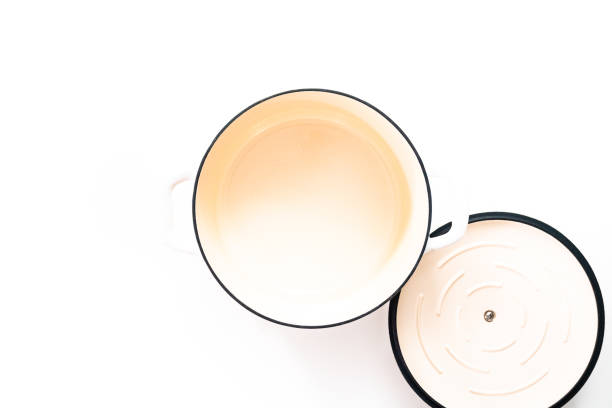 istock White enameled cast iron covered round dutch oven 1191040115