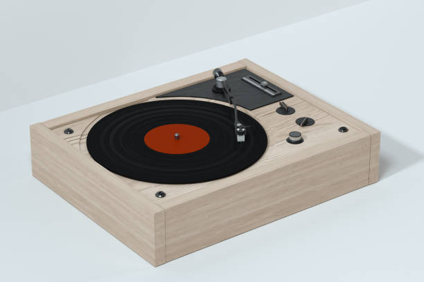 istock Phonograph with white background, plays music, 3d rendering. 1191045097